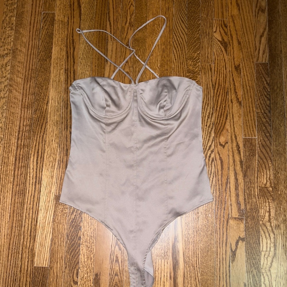 Champagne corset body suit from Zara